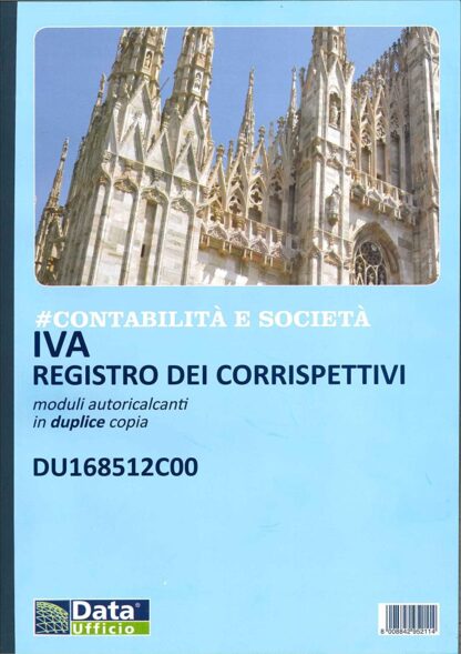 DU168512C00 - CONTABILITA' E SOCIETA' - IVA REGISTRO DEI CORRISPETTIVI MODULI AUTORICALCANTI IN DUPLICE COPIA 12 MESI FORMATO A4 29.7X21
