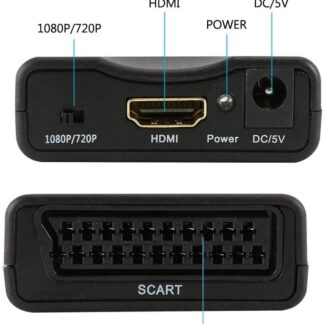 RXDF - Convertitore da SCART a HDMI, 1080p/720p supportati, audio video, adattatore per monitor, HDTV, proiettore, decoder, videoregistratore VHS, Xbox, PS3, Sky, lettore Blu-ray, DVD