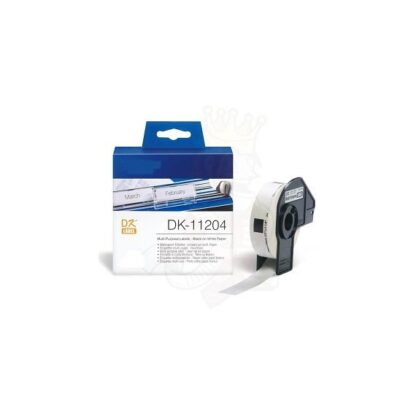 ETICHETTE DK11204 17mmX54mm COMPATIBILI BIANCHE ROTOLO DA 400 PZ PER BROTHER QL1000 1050 1060 WHITE DK-11204 CON SUPPORTO