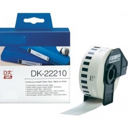 ETICHETTE DK22210 29mmX30.48metri COMPATIBILI BIANCHE ROTOLO CONTINUO PER BROTHER QL1000 1050 1060 WHITE DK-22210 CON SUPPORTO