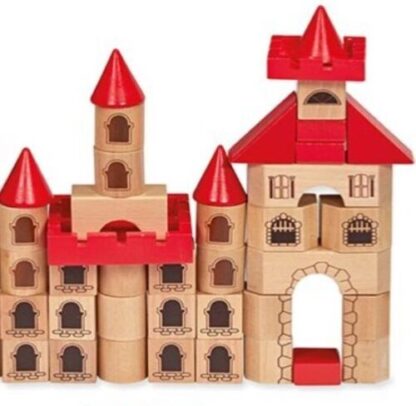 Blocchi di Legno per Costruire Castello Blocks Castle 100 pezzi