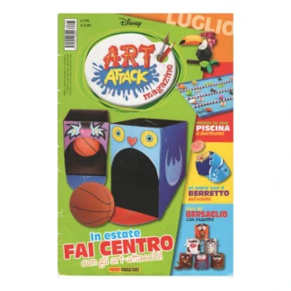 Art Attack Magazine Disney n. 173 – In Estate Fai Centro con gli Art-Attacchi, copertina originale della rivista usata.