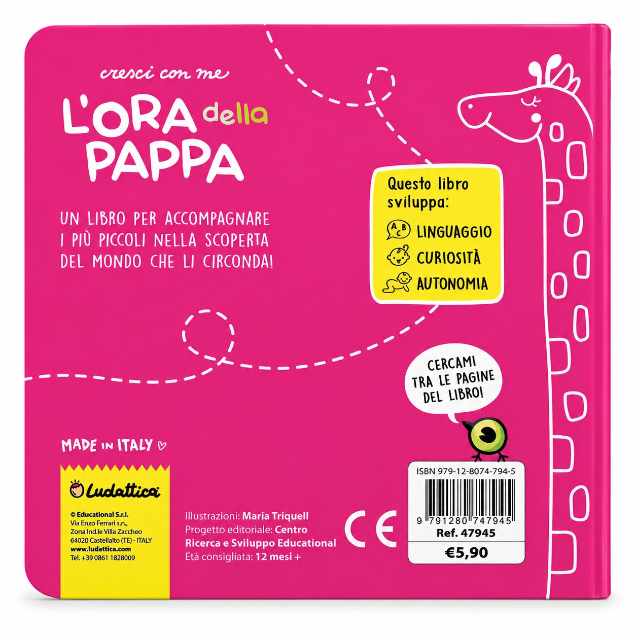 L'Ora della Pappa Cresci con Me libro Ludattica 12+ mesi retro