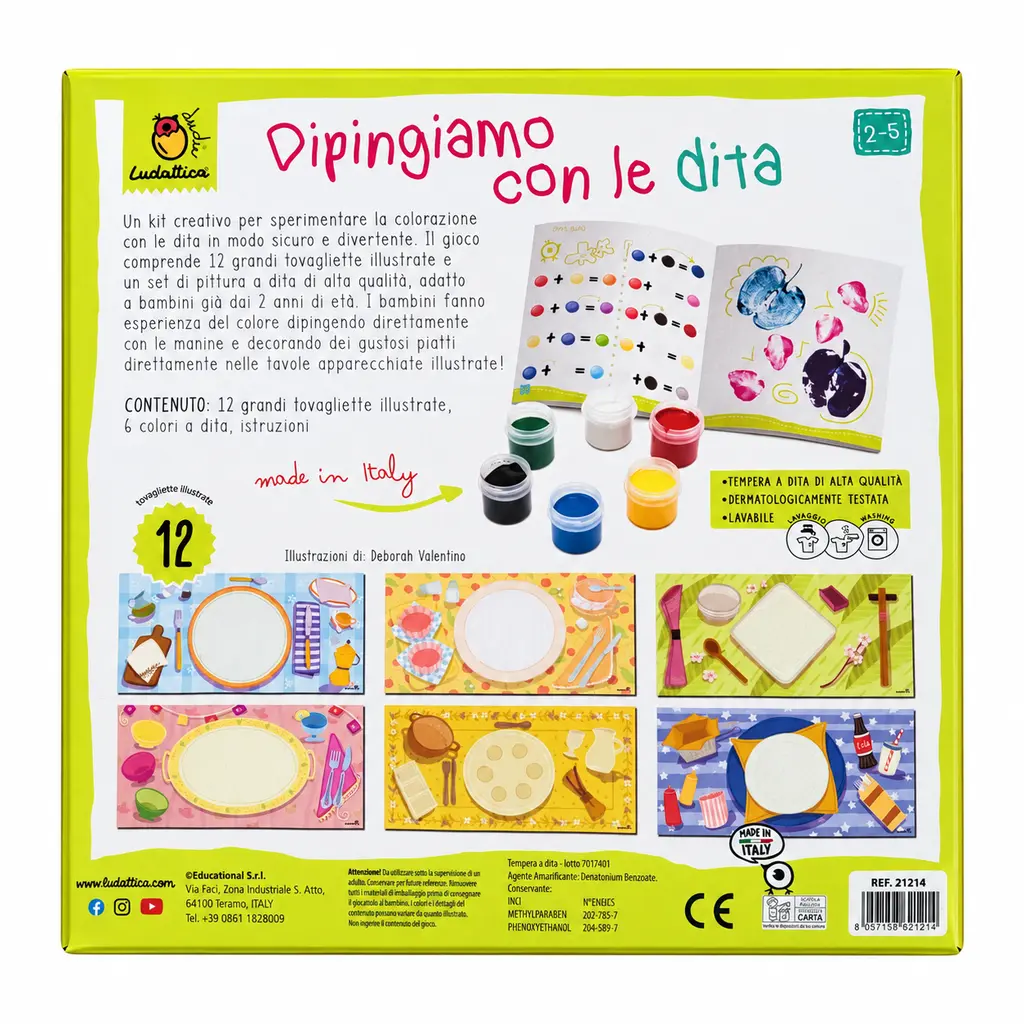 Retro confezione Dipingiamo con le dita Ludattica 2-5 anni
