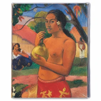 Album fotografico Kaos Paul Gauguin 25×31 cm da 50 fogli, con copertina raffigurante il dipinto Dove vai? e scena polinesiana a colori.